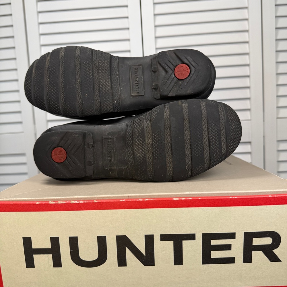 Hunter Womens Black Rubber Rain BOOTS Original Tall Size US7 EU38 Wft1000rma - Picture 9 of 16